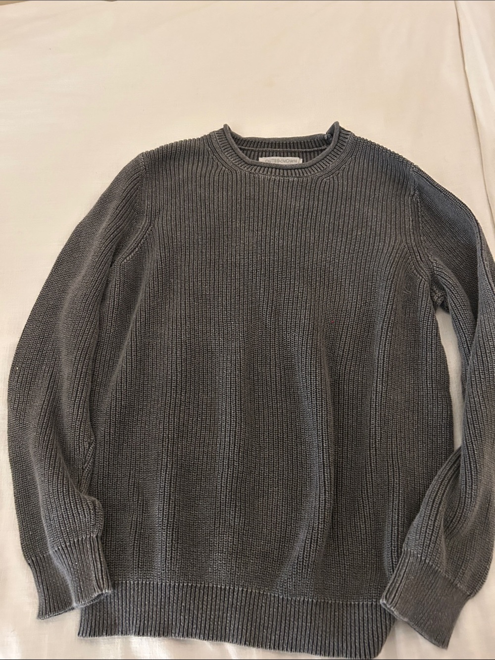 Outerknown Men's Crewneck Sweater in Charcoal Gray